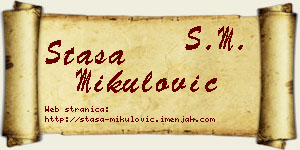 Staša Mikulović vizit kartica